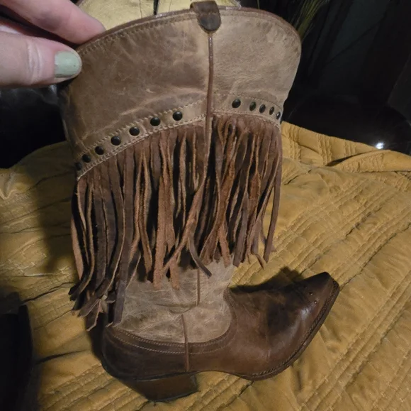 Tony Lama Fringe Cowboy Boots 9.5 - Picture 8 of 16